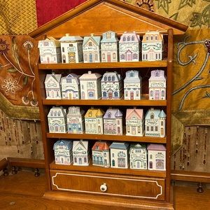 Lenox completed spice jars and rack. In Victorian houses